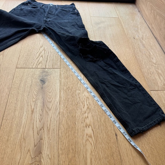 AGOLDE 90'S JEANS BLACK DISTRESSED -23 - Picture 6 of 15